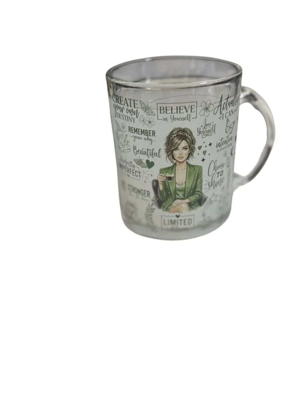 Inspirational Quotes Glass Coffee Mug for Women